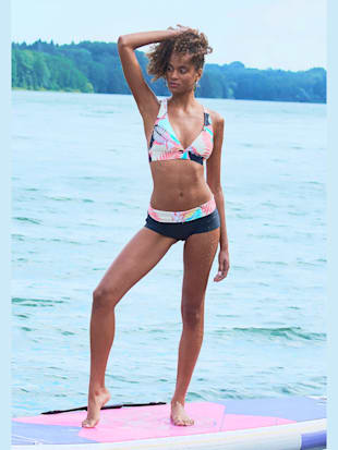 Bikini mini-short imprimé, effet de couleur différent pour chaque pièce (Image 1)