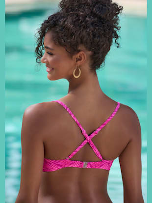 Haut de bikini bandeau à armatures imprimé graphique (Image 4)