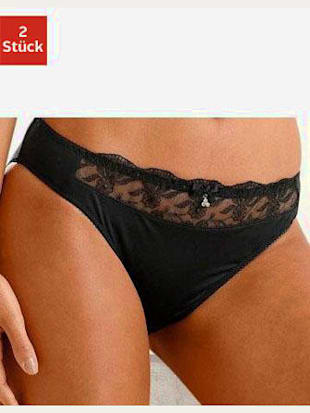 Slip avec empiècement en dentelle brodée transparent à l'avant de la ceinture (Image 4)