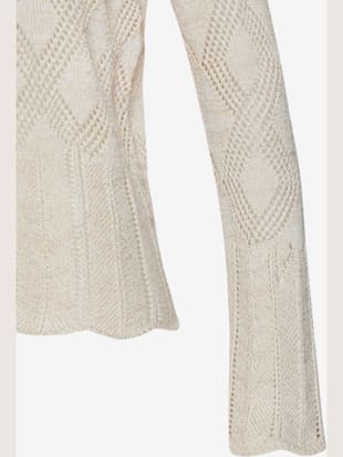 Pull ajouré superbe motif tricoté ajouré avec fibres brillantes (Image 3)