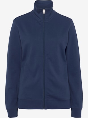 Veste sweat basique, logo imprimé et broderie