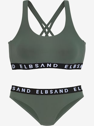 Bikini bustier ruban élastique avec marque inscrite