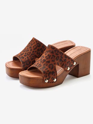 Mules tendance en cuir de qualité et imitation bois mode (Image 5)