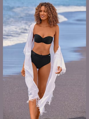Bas de maillot de bain taille haute matière structurée aux couleurs tendances (Image 1)