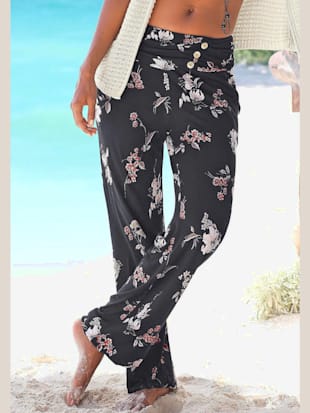 Pantalon de plage pantalon en tissu léger avec motif floral