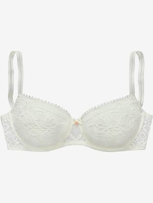 Joli soutien-gorge à coques (à armatures) avec nœud décoratif fin et joli accessoire en forme de cœur au centre devant (Image 2)