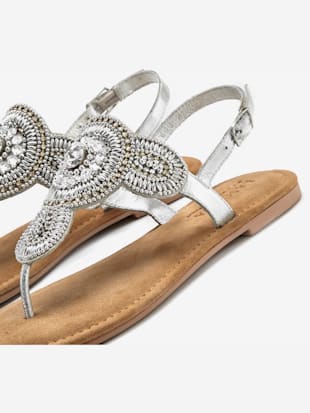 Tongs sandales avec petites pierres fantaisie et perles décoratives (Image 3)