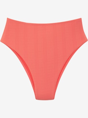 Bas de maillot de bain taille haute matière structurée tendance à rayures (Image 3)