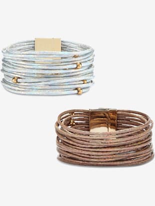 Lot de 2 bracelets magnétiques à plusieurs rangées