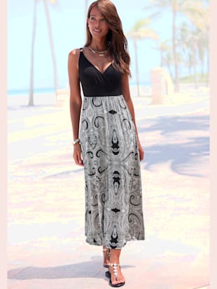 Robe longue haut uni avec encolure en v (Image 2)
