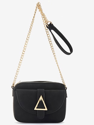 Mini-sac tendance avec détails chaînes couleur or sur la bandoulière et boucle triangulaire (Image 1)