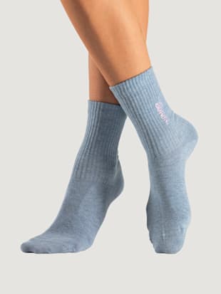 Chaussettes basiques avec logo brodé de qualité