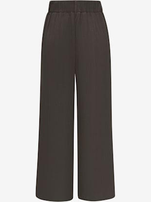 Pantalon avec plis de ceinture pantalon tissé avec deux boutons aux bords-côtes (Image 5)