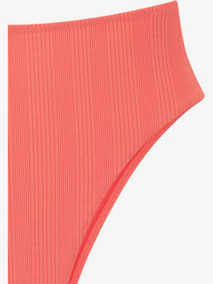Bas de maillot de bain taille haute matière structurée tendance à rayures (Image 4)