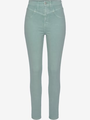 Jean taille haute coupe étroite, couleur menthe - HELLINE