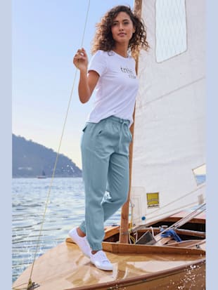 Pantalon ceinture élastique avec lien à nouer