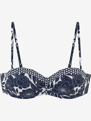 Haut de bikini bandeau à armatures imprimé floral tendance contrasté (Image 5)