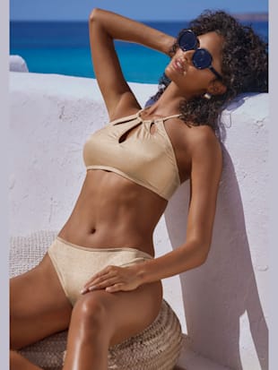 Bikini bustier matière dorée élégante (Image 1)