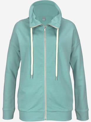 Veste sweat avec col montant et imprimé brillant.