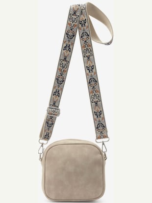 Sac à main tendance avec bandoulières amovibles et réglables : 1x avec broderie tendance, 1x unie (Image 1)