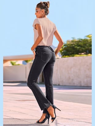 Jean bootcut jean évasé, poches plaquées