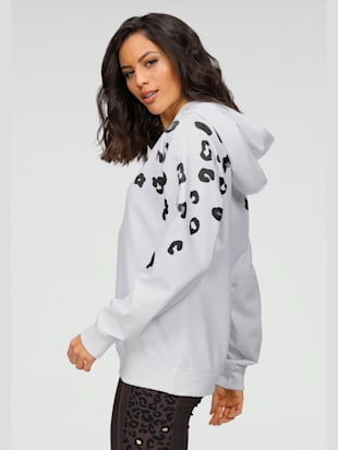 Sweatshirt à capuche imprimé léopard