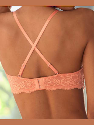 Soutien-gorge multiway soutien-gorge à coques féminin avec nœud décoratif et superbe accessoire brillant devant au centre (Image 3)
