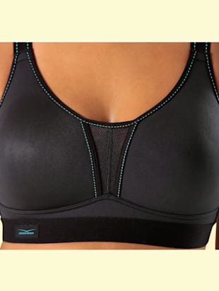 Soutien-gorge de sport avec bonnets préformés sans coutures et sans garnissage et dos rayé sportif