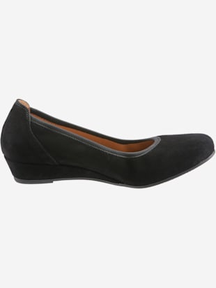 Escarpins dessus cuir chevreau velours