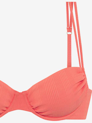 Haut de bikini bandeau à armatures matière structurée tendance à rayures (Image 3)
