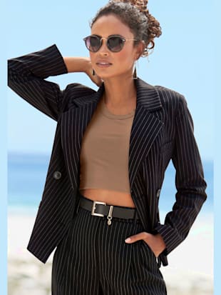 Blazer court blazer femme doublé avec fines rayures