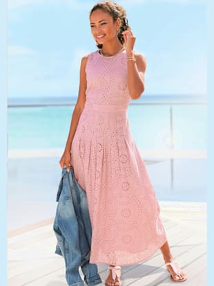 Robe en dentelle robe d'été sans manches avec broderie ajourée (Image 1)