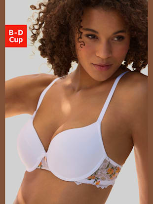 Soutien-gorge féminin à coques et armatures avec nœud décoratif fin et perle au centre devant