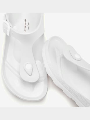 Tongs mules de bain estivale en matière imperméable avec bride réglable