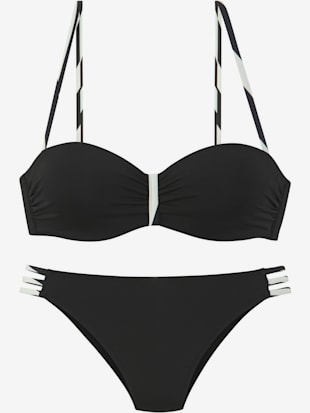 Maillot de bain bandeau à armatures style uni moderne avec détails contrastés (Image 2)