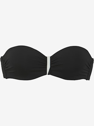 Maillot de bain bandeau à armatures style uni moderne avec détails contrastés (Image 3)