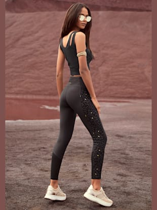 Legging performance, empiècement léopard