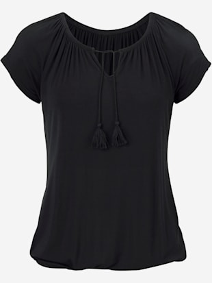 T-shirt à manches courtes plis et houppe à nouer (Image 5)