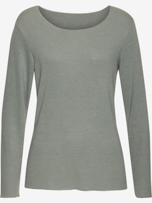 T-shirt manches longues bords pailletés raffinés à l'encolure, aux finitions des manches et à l'ourlet (Image 3)