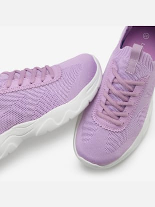 Baskets chaussures en textile, chaussures en tissu avec semelle chunky tendance (Image 5)