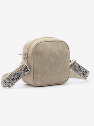 Sac à main tendance avec bandoulières amovibles et réglables : 1x avec broderie tendance, 1x unie (Image 2)