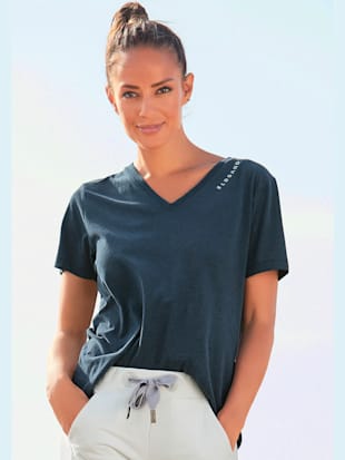 T-shirt matière côtelée à l'encolure (Image 1)