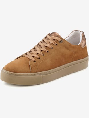 Baskets cuir de qualité, coleur coloris chamois - HELLINE