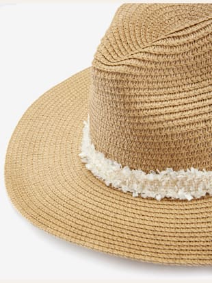Chapeau de paille estival avec ruban textile tendance (Image 2)