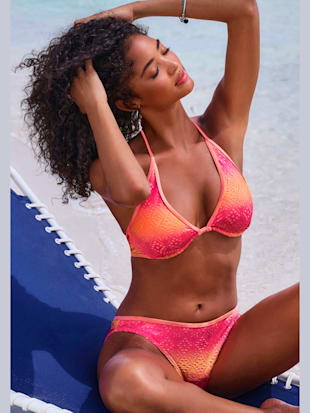Maillot de bain à armatures broderie ajourée tendance avec dégradé de couleurs (Image 1)