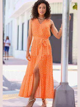Robe longue encolure en v