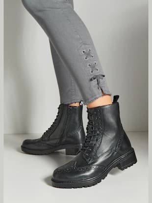 Bottines à lacets en cuir doux