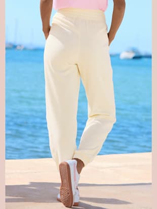 Pantalon molletonné large ceinture smockée élastique (Image 1)