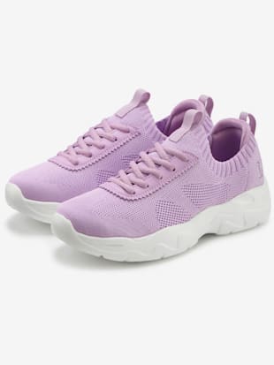 Baskets chaussures en textile, chaussures en tissu avec semelle chunky tendance (Image 4)