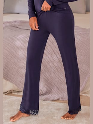 Pantalon de nuit pantalon long avec détails en dentelle